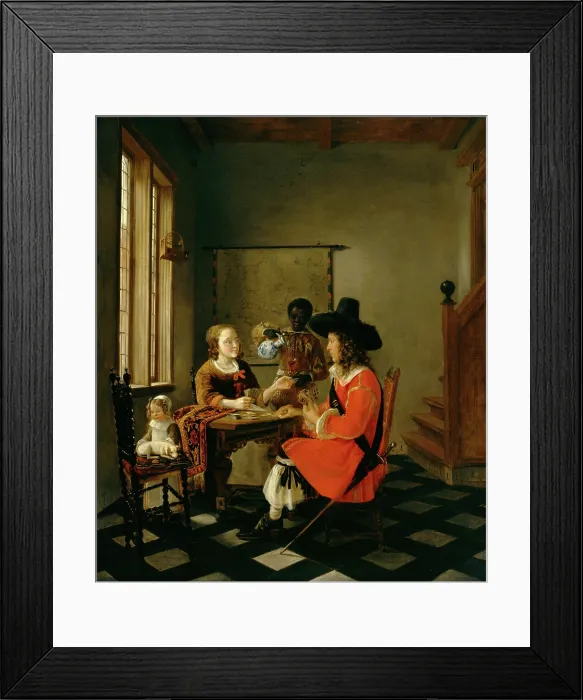 Framed Print : The Game of Cards, c1660. Creator: Hendrick van der Burch Framed Print : The Game of Cards, c1660. Creator: Hendrick van der Burch