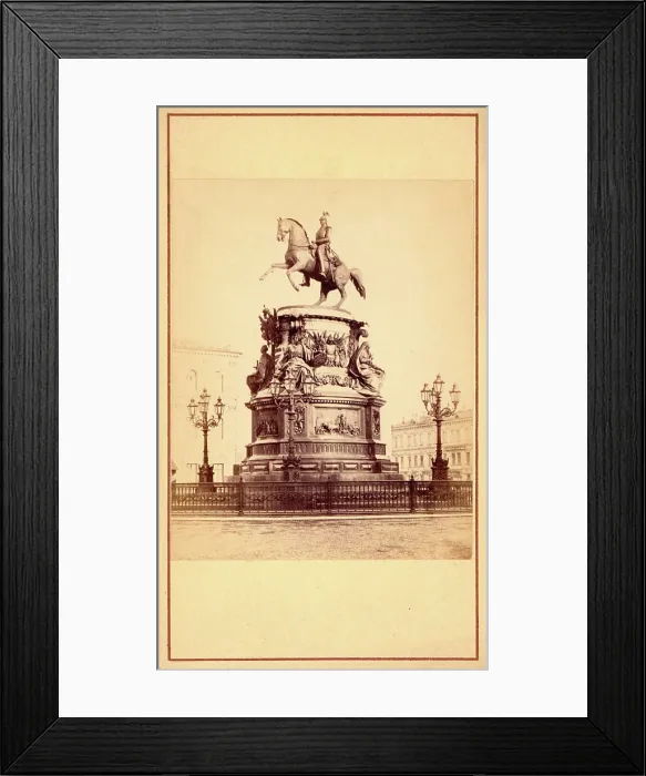 Framed Print : Equestrian Statue of Nicolas I, mid-19th century. Creators: Alfred Lorens, August Ricard de Montferrand Framed Print : Equestrian Statue of Nicolas I, mid-19th century. Creators: Alfred Lorens, August Ricard de Montferrand