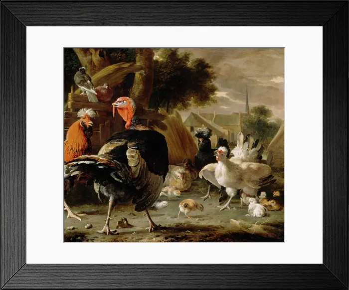 Framed Print : Poultry Yard, c1668. Creator: Melchior d'Hondecoeter. Poultry Yard, c1668. Creator: Melchior d'Hondecoeter Framed Print : Poultry Yard, c1668. Creator: Melchior d'Hondecoeter. Poultry Yard, c1668. Creator: Melchior d'Hondecoeter
