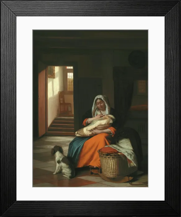 Framed Print : Mother Nursing Her Child, c1674 / 1676. Creator: Pieter de Hooch Framed Print : Mother Nursing Her Child, c1674 / 1676. Creator: Pieter de Hooch