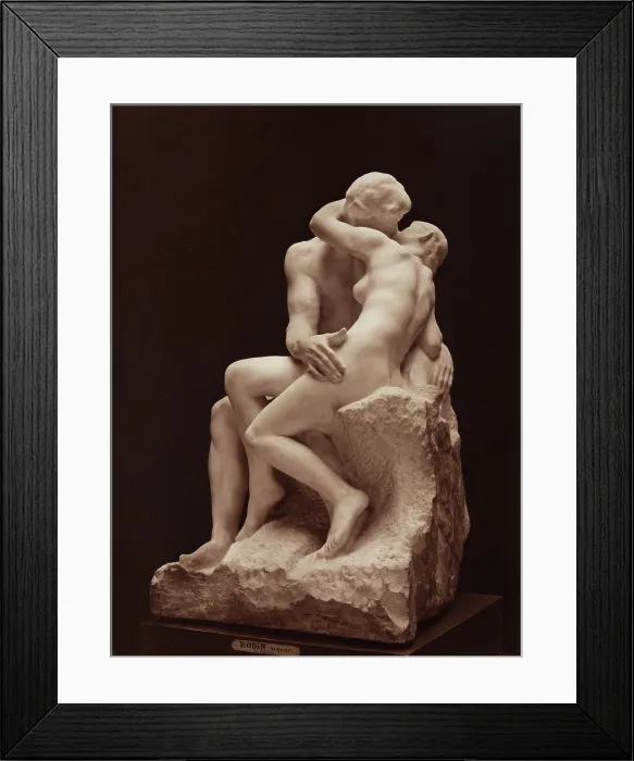 Framed Print : The Kiss by Auguste Rodin, between 1867 and 1870. Creators: Adolphe Braun, Auguste Rodin Framed Print : The Kiss by Auguste Rodin, between 1867 and 1870. Creators: Adolphe Braun, Auguste Rodin