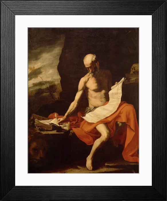 Framed Print : Saint Jerome in the Wilderness, between 1645 and 1685. Creator: Workshop of Jusepe de Ribera Framed Print : Saint Jerome in the Wilderness, between 1645 and 1685. Creator: Workshop of Jusepe de Ribera
