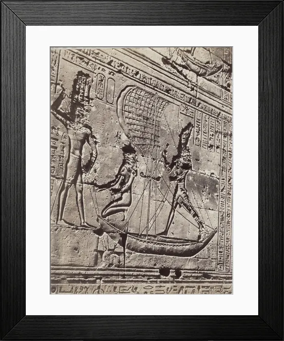 Framed Print : Bas-relief at Edfu, Egypt, 1890. Creator: Anon Framed Print : Bas-relief at Edfu, Egypt, 1890. Creator: Anon