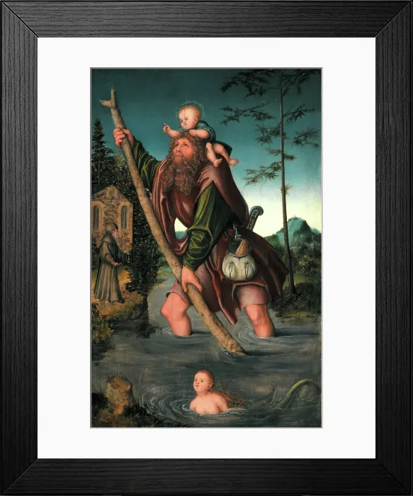 Framed Print : Saint Christopher, between 1518 and 1520. Creator: Lucas Cranach the Elder Framed Print : Saint Christopher, between 1518 and 1520. Creator: Lucas Cranach the Elder