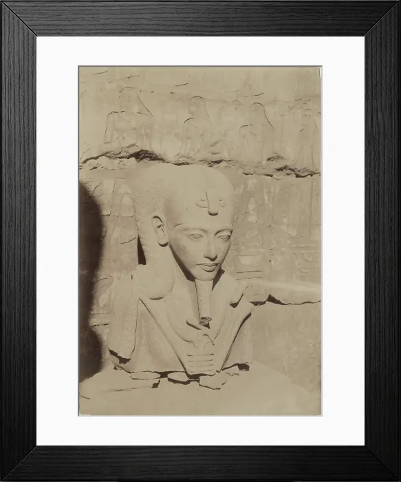 Framed Print : Colossal Head at Karnak, 1890. Creator: Anon Framed Print : Colossal Head at Karnak, 1890. Creator: Anon