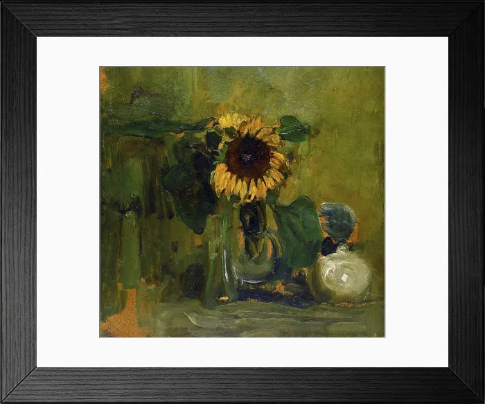 Framed Print : Still Life with Sunflower, 1907. Creator: Piet Mondrian Framed Print : Still Life with Sunflower, 1907. Creator: Piet Mondrian