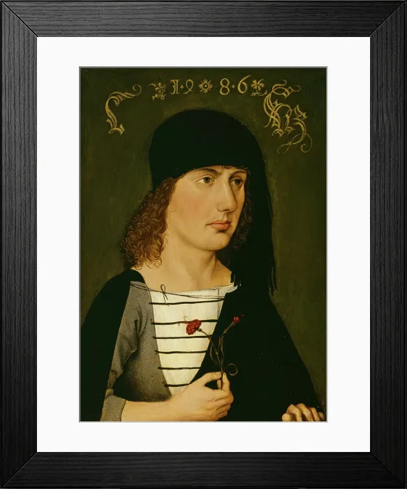 Framed Print : A Young Man, 1486. Creator: Michael Wolgemut Framed Print : A Young Man, 1486. Creator: Michael Wolgemut