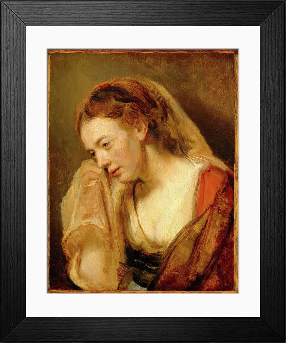 Framed Print : A Woman Weeping, mid- to late 1640s. Creator: School of Rembrandt Harmensz van Rijn Framed Print : A Woman Weeping, mid- to late 1640s. Creator: School of Rembrandt Harmensz van Rijn