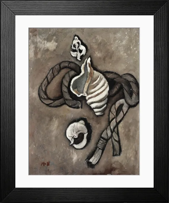 Framed Print : Still Life: Rope and Shells, 1936. Creator: Marsden Hartley Framed Print : Still Life: Rope and Shells, 1936. Creator: Marsden Hartley