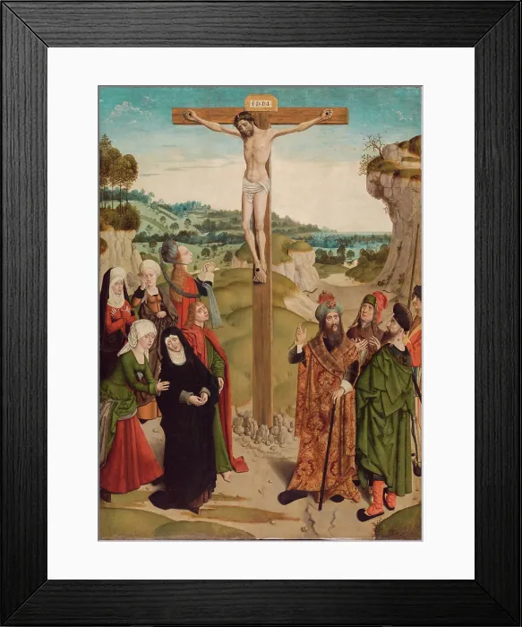 Framed Print : Crucifixion, c1485. Creator: Master of the Tiburtine Sibyl Framed Print : Crucifixion, c1485. Creator: Master of the Tiburtine Sibyl