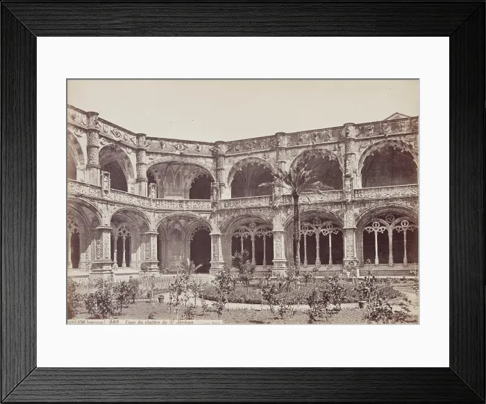 Framed Print : Courtyard of the Cloister of Saint Jerome, Belem, Portugal, between 1875 and 1892. Creator: Juan Laurent Framed Print : Courtyard of the Cloister of Saint Jerome, Belem, Portugal, between 1875 and 1892. Creator: Juan Laurent