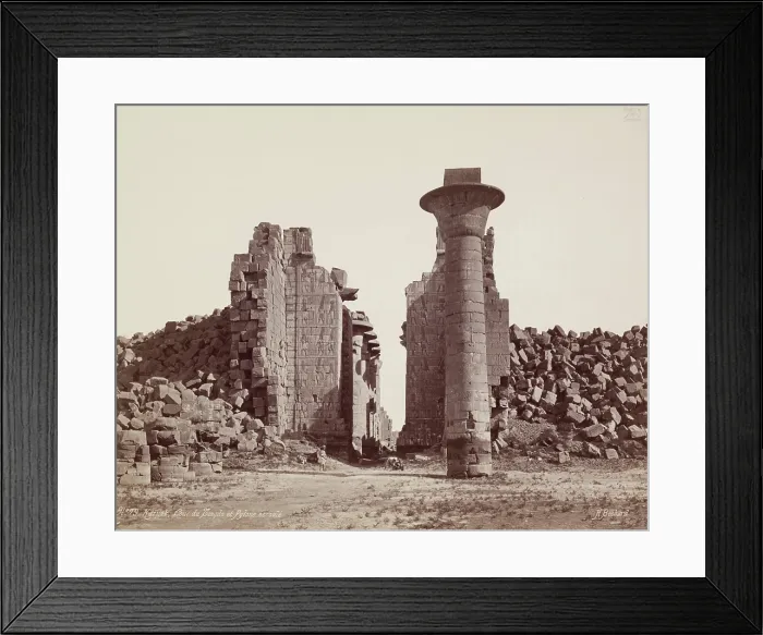 Framed Print : Gate of the Hypostyle Hall, Temple Of Karnak. Luxor, East, late 19th century. Creator: Henri Bechard Framed Print : Gate of the Hypostyle Hall, Temple Of Karnak. Luxor, East, late 19th century. Creator: Henri Bechard