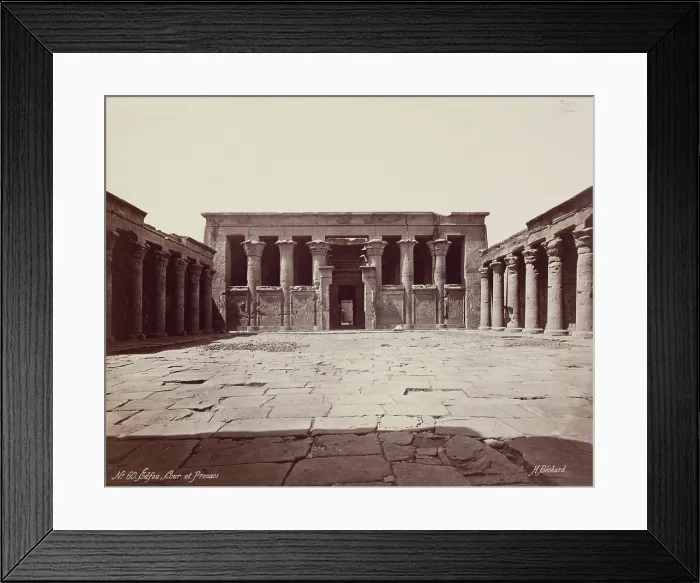 Framed Print : Forecourt of the Temple of Edfu, late 19th century. Creator: Henri Bechard Framed Print : Forecourt of the Temple of Edfu, late 19th century. Creator: Henri Bechard