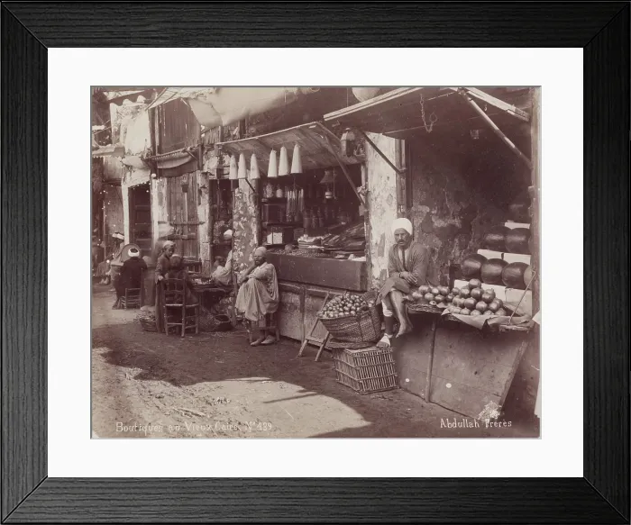 Framed Print : Boutiques au Vieux Caire, c1880. Creator: Abdullah Freres Framed Print : Boutiques au Vieux Caire, c1880. Creator: Abdullah Freres