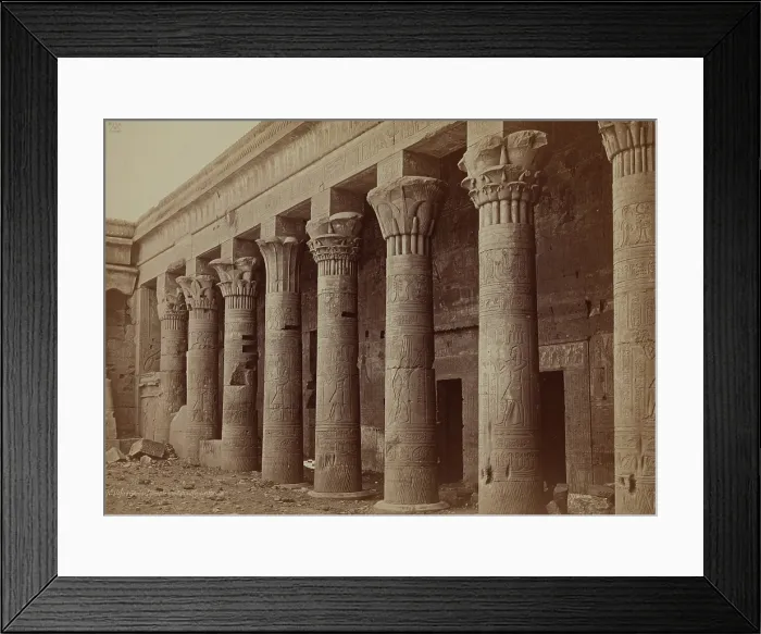 Framed Print : Colonade of the Temple of Isis at Philae, late 19th century. Creator: Henri Bechard Framed Print : Colonade of the Temple of Isis at Philae, late 19th century. Creator: Henri Bechard