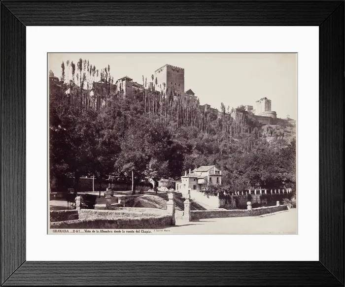 Framed Print : View of the Alhambra on the Hill of the Chapiz, Granada, between 1875 and 1892. Creator: Juan Laurent Framed Print : View of the Alhambra on the Hill of the Chapiz, Granada, between 1875 and 1892. Creator: Juan Laurent