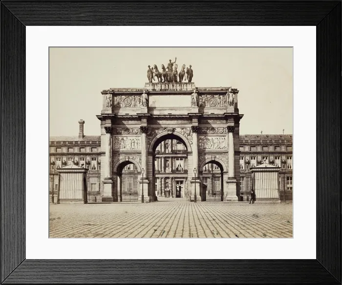 Framed Print : Arch of the Carrousel, Paris, 19th century. Creator: Edouard Baldus Framed Print : Arch of the Carrousel, Paris, 19th century. Creator: Edouard Baldus