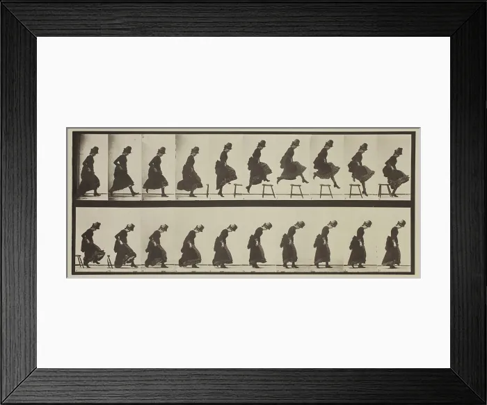Framed Print : Plate 156 from Animal Locomotion, 1887. Creator: Eadweard J Muybridge Framed Print : Plate 156 from Animal Locomotion, 1887. Creator: Eadweard J Muybridge