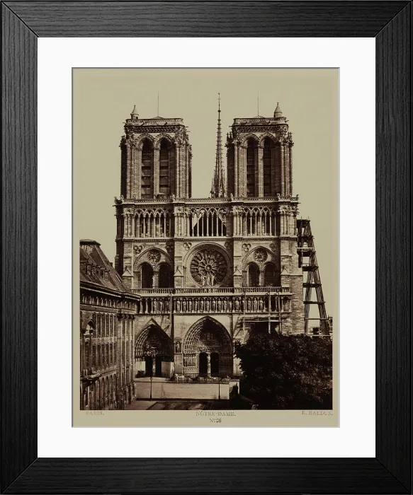 Framed Print : Notre Dame, between 1860 and 1870. Creator: Edouard Baldus Framed Print : Notre Dame, between 1860 and 1870. Creator: Edouard Baldus
