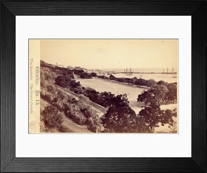 Framed Print : Gibraltar, The Alameda, The Grand Parade, 19th century. Creator: Anon Framed Print : Gibraltar, The Alameda, The Grand Parade, 19th century. Creator: Anon