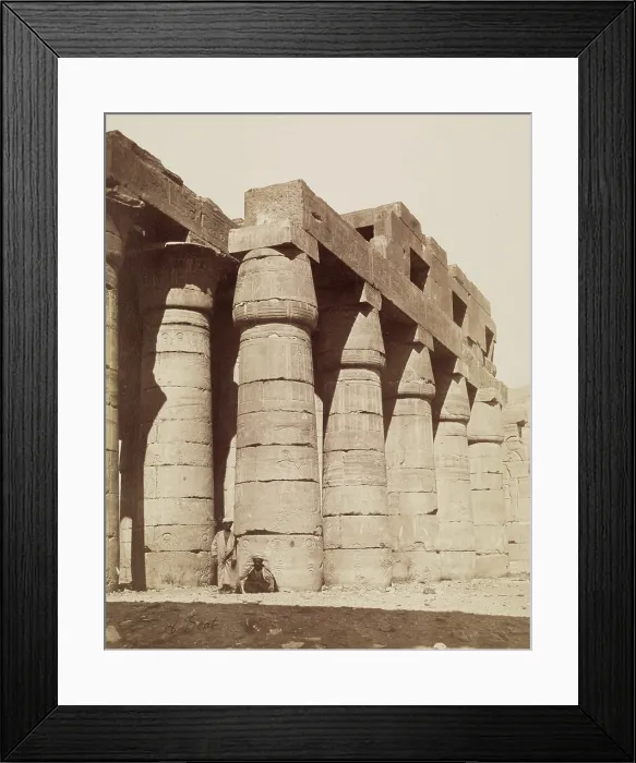 Framed Print : Side of the Hypostyle Hall of the Ramesseum. Luxor, West Bank (Thebes), between 1860 and 1903. Creator: Antonio Beato Framed Print : Side of the Hypostyle Hall of the Ramesseum. Luxor, West Bank (Thebes), between 1860 and 1903. Creator: Antonio Beato