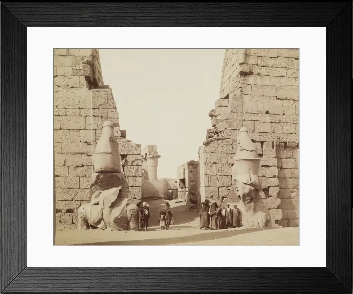 Framed Print : Entrance to Temple of Luxor with Colossal Statues of Luxor, East Bank Ramesses, between 1860 & 1903. Creator: Antonio Beato Framed Print : Entrance to Temple of Luxor with Colossal Statues of Luxor, East Bank Ramesses, between 1860 & 1903. Creator: Antonio Beato