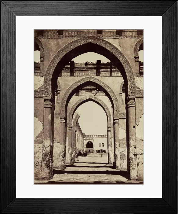 Framed Print : Courtyard of the Ibn Tulun Mosque, Cairo, between 1850 and 1895. Creator: Henri Bechard Framed Print : Courtyard of the Ibn Tulun Mosque, Cairo, between 1850 and 1895. Creator: Henri Bechard