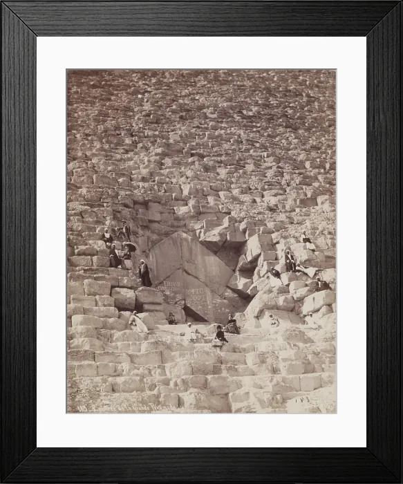 Framed Print : North Face of the Great Pyramid at Giza, 19th century. Creator: Pascal Sebah Framed Print : North Face of the Great Pyramid at Giza, 19th century. Creator: Pascal Sebah