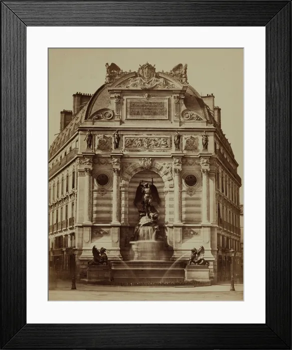 Framed Print : Fountain of St. Michael, Paris, between 1860 and 1870. Creator: Edouard Baldus Framed Print : Fountain of St. Michael, Paris, between 1860 and 1870. Creator: Edouard Baldus
