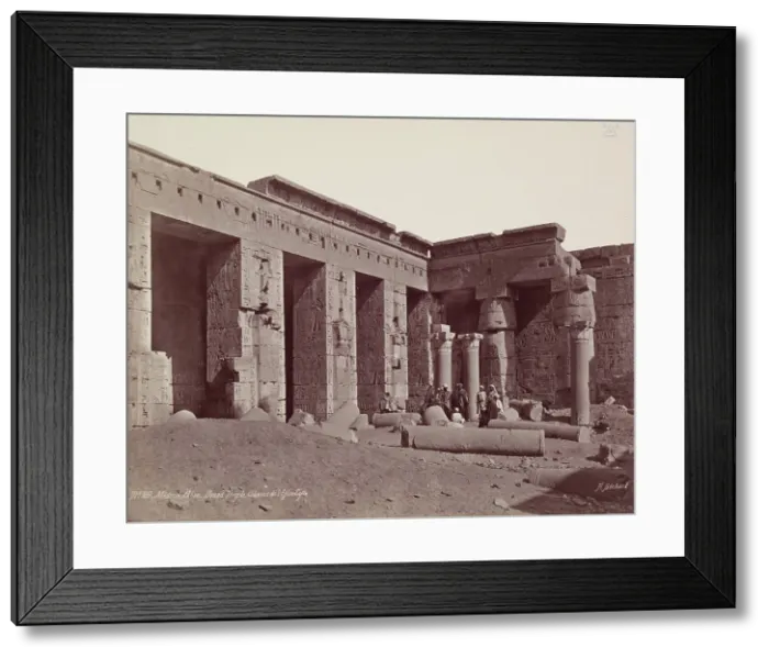 Framed Print : Madinet Habu, Second Court of the Mortuary Temple of Ramesses III. Luxor, West, late 19th century. Creator: Henri Bechard Framed Print : Madinet Habu, Second Court of the Mortuary Temple of Ramesses III. Luxor, West, late 19th century. Creator: Henri Bechard