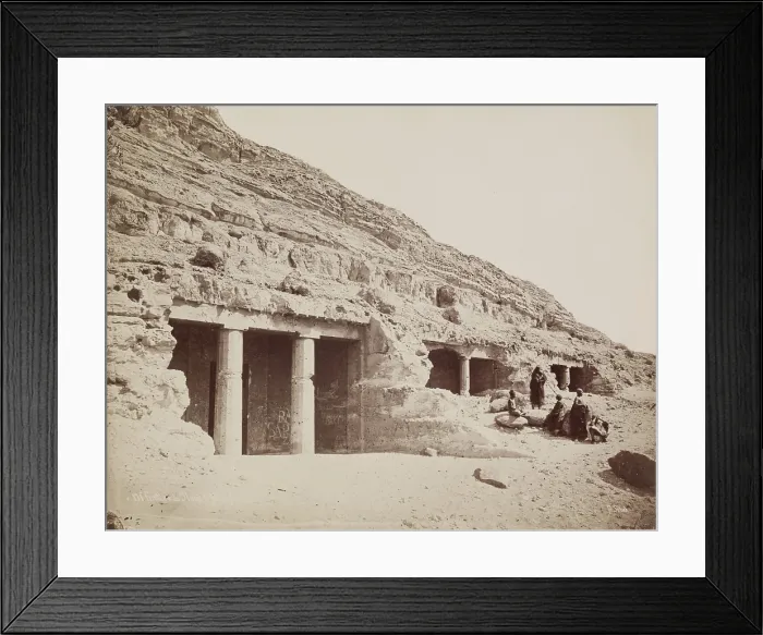 Framed Print : Northern Tombs at Beni Hasan, 19th century. Creator: Pascal Sebah Framed Print : Northern Tombs at Beni Hasan, 19th century. Creator: Pascal Sebah