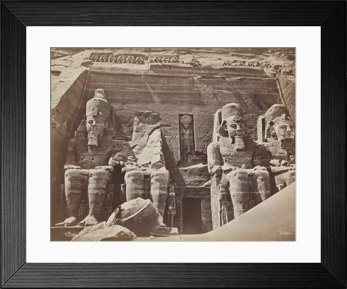 Framed Print : Great Temple of Ramsses II at Abu Simbel, 19th century. Creator: Pascal Sebah Framed Print : Great Temple of Ramsses II at Abu Simbel, 19th century. Creator: Pascal Sebah