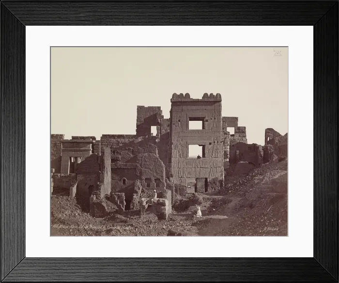 Framed Print : Madinet Habu, Interior of the Entrance Gate of Mortuary Temple of Ramesses III, late 19th century. Creator: Henri Bechard Framed Print : Madinet Habu, Interior of the Entrance Gate of Mortuary Temple of Ramesses III, late 19th century. Creator: Henri Bechard