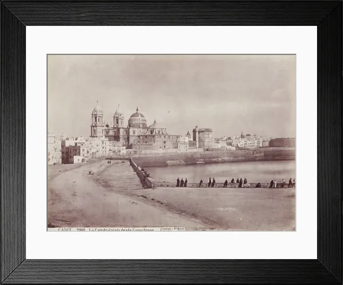 Framed Print : The Cathedral seen from the Capuchines, Cadiz, between 1875 and 1892. Creator: Juan Laurent Framed Print : The Cathedral seen from the Capuchines, Cadiz, between 1875 and 1892. Creator: Juan Laurent