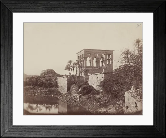 Framed Print : Kiosk of Trajan (Pharoah's Bed) on the Island of Philae, 19th century. Creator: Pascal Sebah. Kiosk of Trajan (Pharoah's Bed) on the Island of Philae, 19th century Framed Print : Kiosk of Trajan (Pharoah's Bed) on the Island of Philae, 19th century. Creator: Pascal Sebah. Kiosk of Trajan (Pharoah's Bed) on the Island of Philae, 19th century