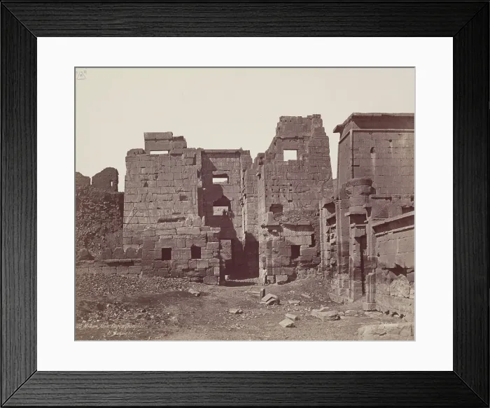 Framed Print : Madinet Habu, Exterior of the Entrance Gate of Mortuary Temple of Ramesses III, late 19th century. Creator: Henri Bechard Framed Print : Madinet Habu, Exterior of the Entrance Gate of Mortuary Temple of Ramesses III, late 19th century. Creator: Henri Bechard