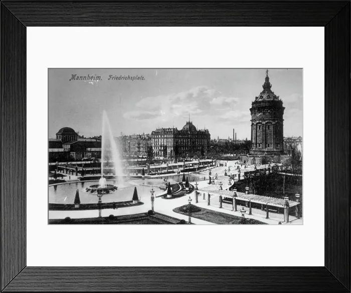 Framed Print : Mannheim Friedrichsplatz - buildings & fountain. Creator: Unknown Framed Print : Mannheim Friedrichsplatz - buildings & fountain. Creator: Unknown