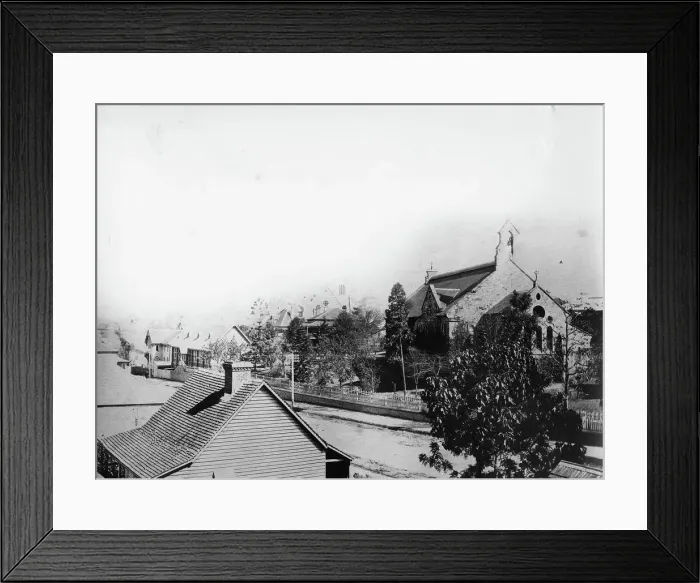 Framed Print : All Saints Church, Wickham Terrace from Dr Bancroft's c1884. Creator: Unknown. All Saints Church, Wickham Terrace from Dr Bancroft's c1884. Creator: Unknown Framed Print : All Saints Church, Wickham Terrace from Dr Bancroft's c1884. Creator: Unknown. All Saints Church, Wickham Terrace from Dr Bancroft's c1884. Creator: Unknown