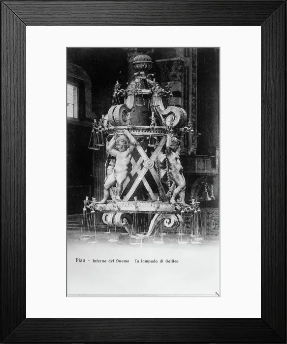 Framed Print : Pisa - Interno del Duomo La lampada Galileo. Creator: Unknown Framed Print : Pisa - Interno del Duomo La lampada Galileo. Creator: Unknown