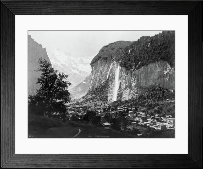 Framed Print : Lauterbrunnen Switzerland, [the valley of the 72 waterfalls] - Landscape. Creator: Unknown