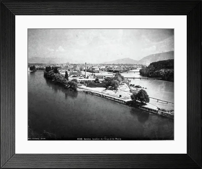 Framed Print : Geneva. Junction of the Rhone and Arve. Creator: Unknown Framed Print : Geneva. Junction of the Rhone and Arve. Creator: Unknown