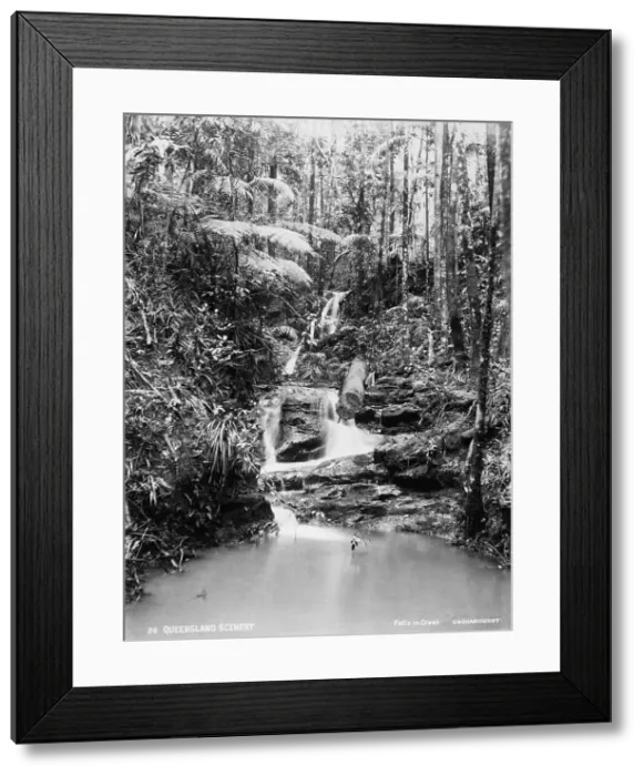 Framed Print : Falls in creek: Crohamhurst, 1894. Creator: Unknown Framed Print : Falls in creek: Crohamhurst, 1894. Creator: Unknown