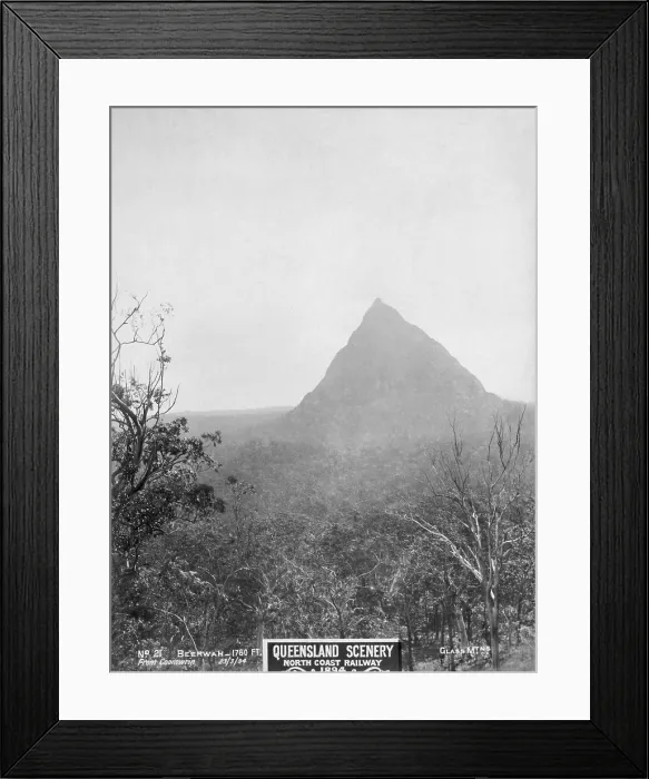 Framed Print : Glasshouse Mountains: Beerwah from Coonowrin, 1894. Creator: Unknown Framed Print : Glasshouse Mountains: Beerwah from Coonowrin, 1894. Creator: Unknown