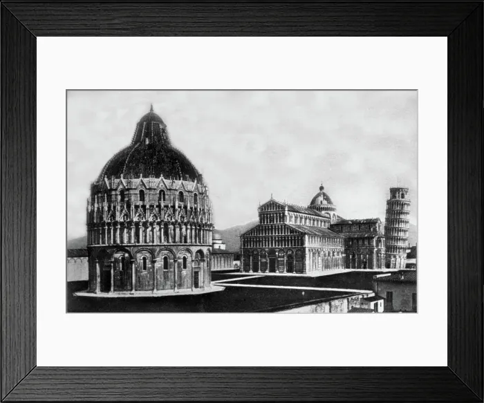 Framed Print : Pisa Duomo Battistero ( leaning tower in background ). Creator: Unknown Framed Print : Pisa Duomo Battistero ( leaning tower in background ). Creator: Unknown