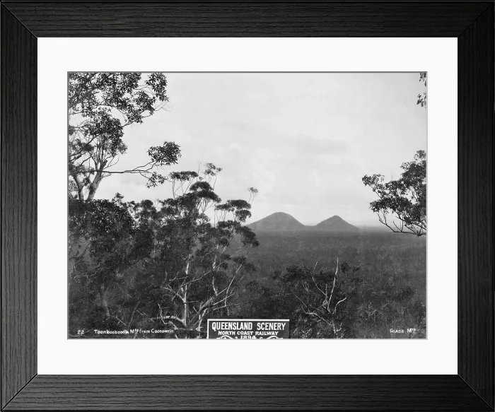 Framed Print : Glasshouse Mountains: Mt Tunbubudla from Coonowrin, 1894. Creator: Unknown Framed Print : Glasshouse Mountains: Mt Tunbubudla from Coonowrin, 1894. Creator: Unknown