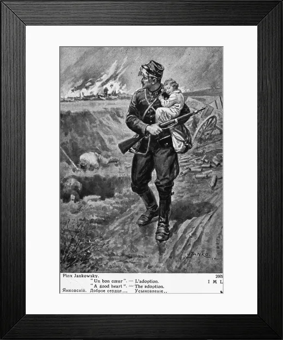 Framed Print : Pinx Janokwsky 'A Good Heart' - The Adoption, 1914. Creator: Unknown Framed Print : Pinx Janokwsky 'A Good Heart' - The Adoption, 1914. Creator: Unknown