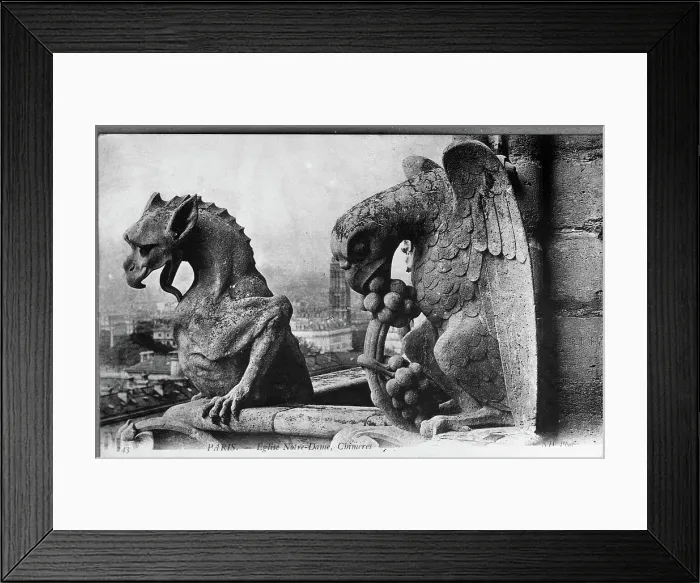 Framed Print : Paris - Eglise Notre-Dame, Chimeres ( Gargoyles ). Creator: Unknown Framed Print : Paris - Eglise Notre-Dame, Chimeres ( Gargoyles ). Creator: Unknown