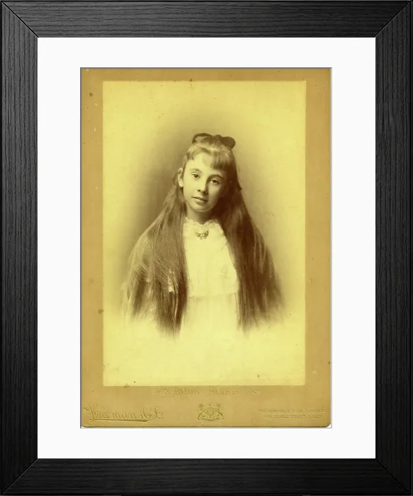 Framed Print : Portrait photography of an unknown teenage girl with beautiful long hair. Creator: Unknown Framed Print : Portrait photography of an unknown teenage girl with beautiful long hair. Creator: Unknown