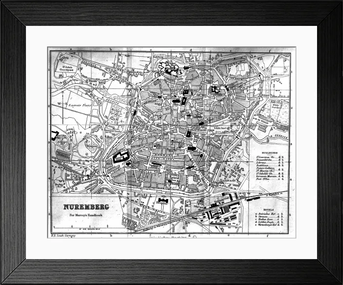 Framed Print : City Map - Nuremberg, 1900. Creator: Unknown Framed Print : City Map - Nuremberg, 1900. Creator: Unknown