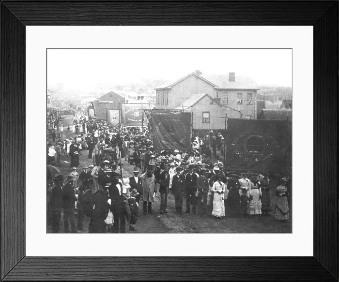 Framed Print : Presbyterian Sabbath School parade 1880, Brisbane, Queensland, 1880. Creator: Unknown